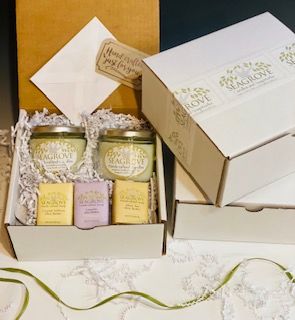 Gift Set- 2 Spring Scented Candles and 3 Shea ButterSoaps